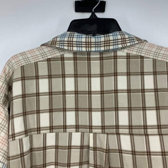 Cato Shirt Plaid Button Down Long Sleeve Tunic Top Brown - Picture 8 of 11